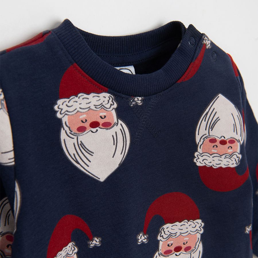 Blue sweatshirt with Santa Claus print