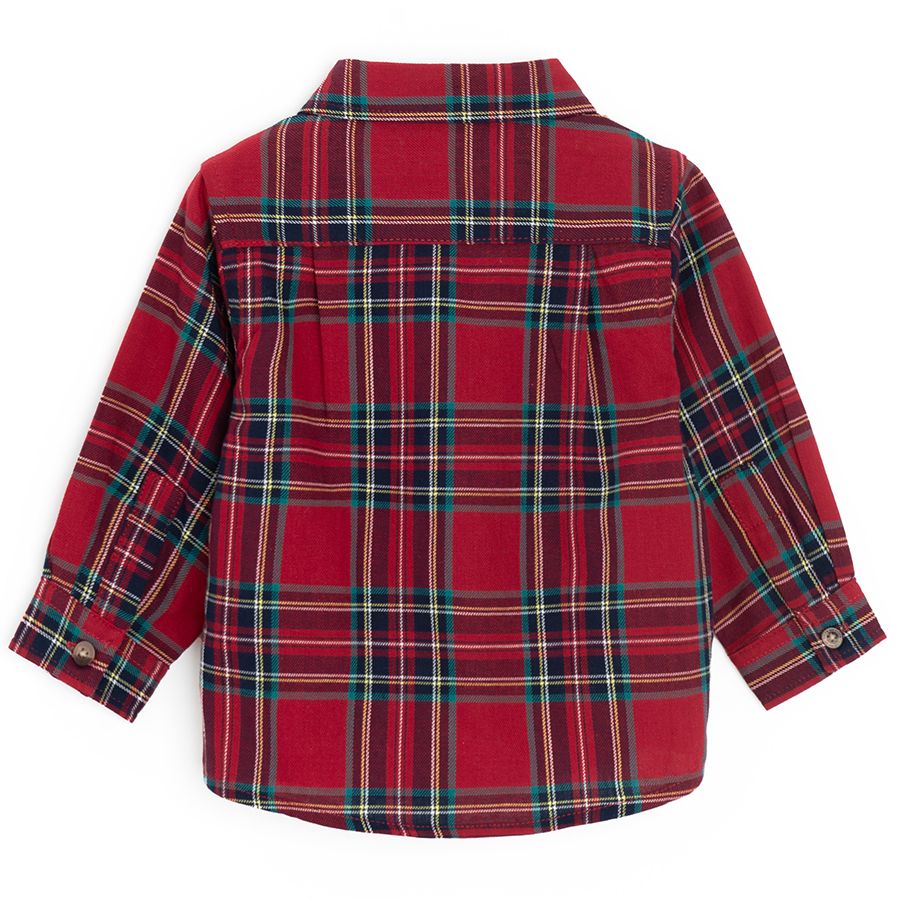 Red checked long sleeve shirt