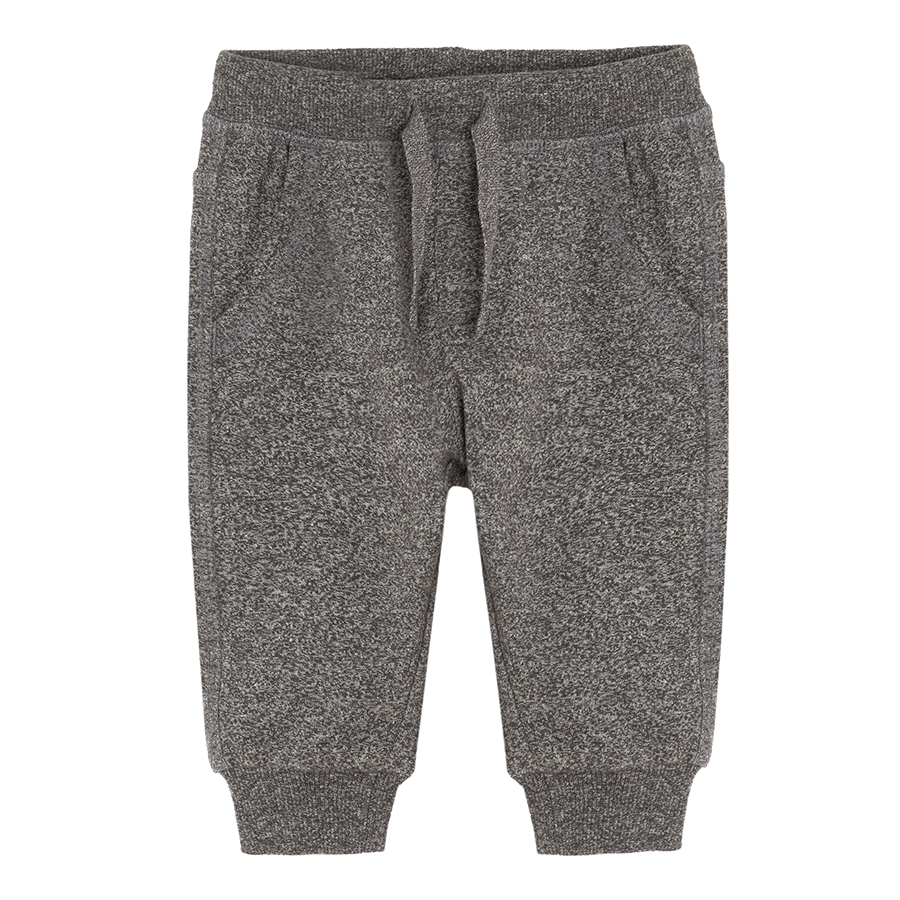 Light grey jogging pants with corded waist