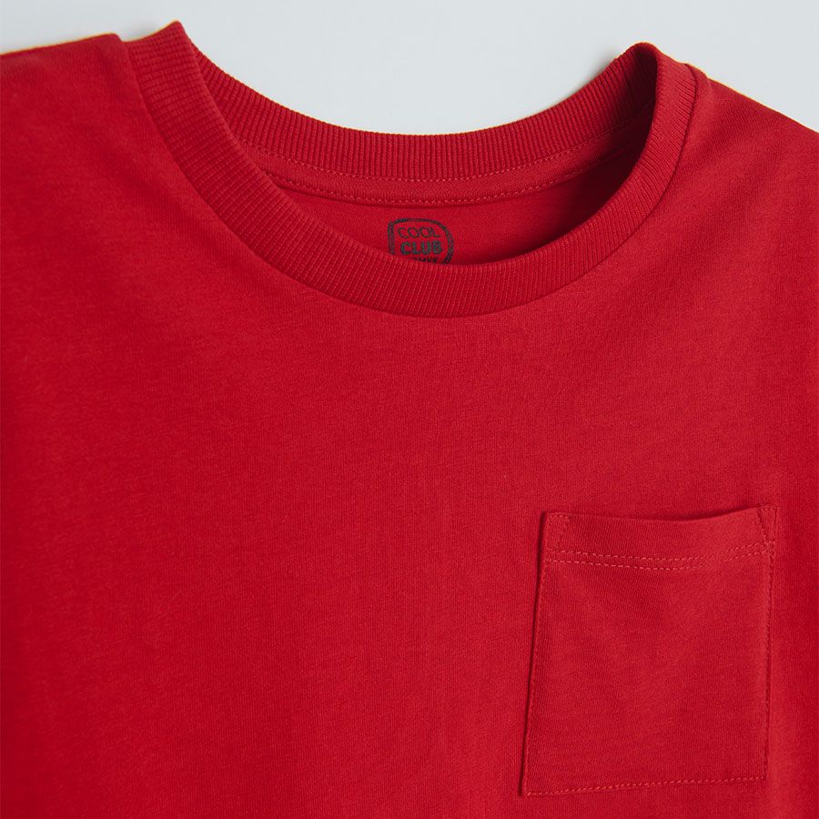 Whte and red long sleeve blouses- 'Campus League' print- 2 pack