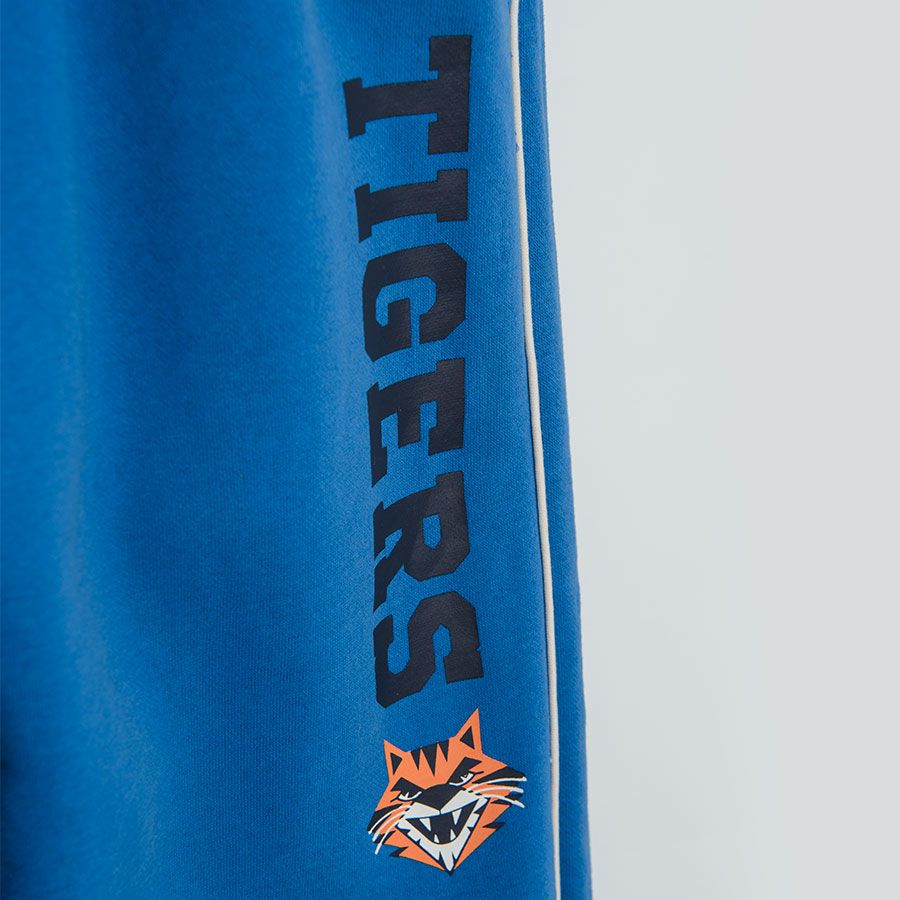 Φόρμα γαλάζια με λάστιχο στη μέση και στάμπα Tigers