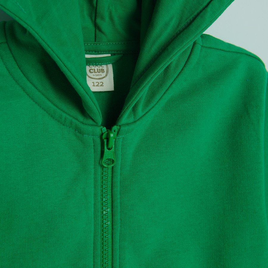 Green hooded zip through sweatshirt