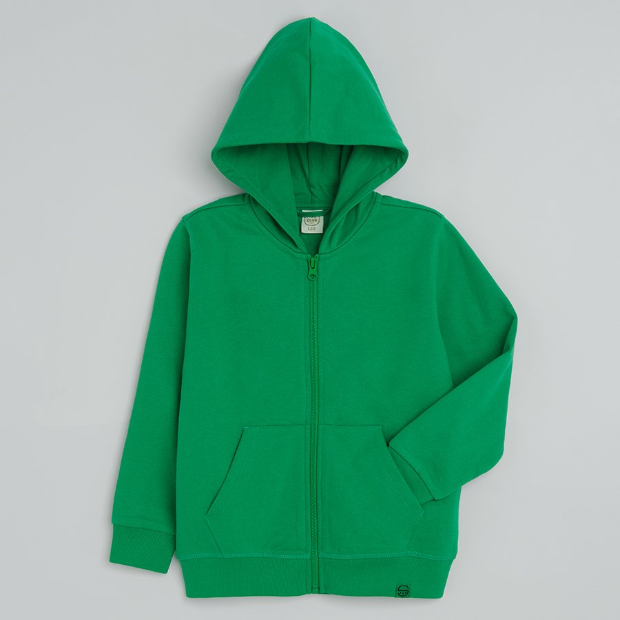 Green hooded zip through sweatshirt