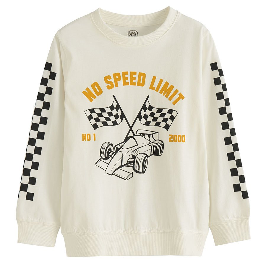 White long sleeve sweatshirt with Formula 1 print