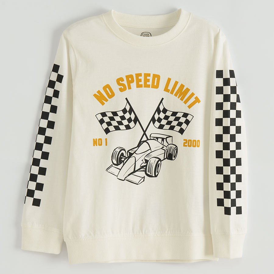 White long sleeve sweatshirt with Formula 1 print