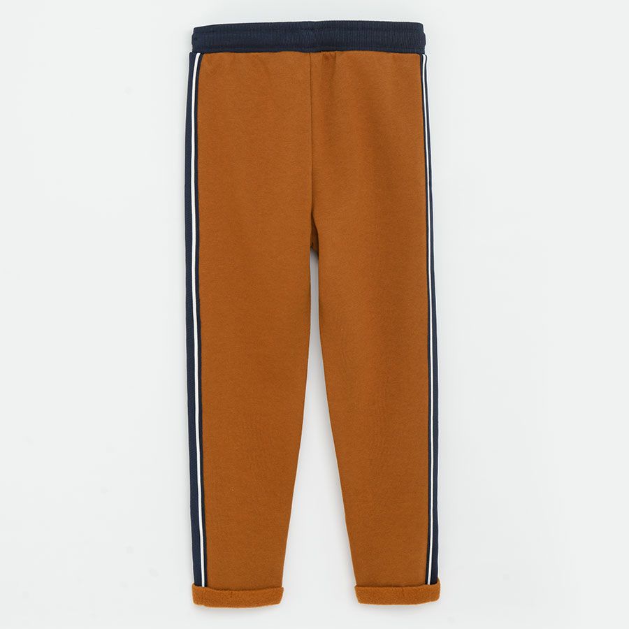 Brown with blue details jogging pants