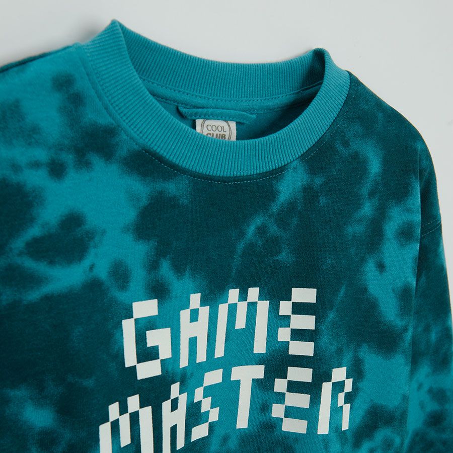 Green tie dye sweatshirt with GAME OVER print