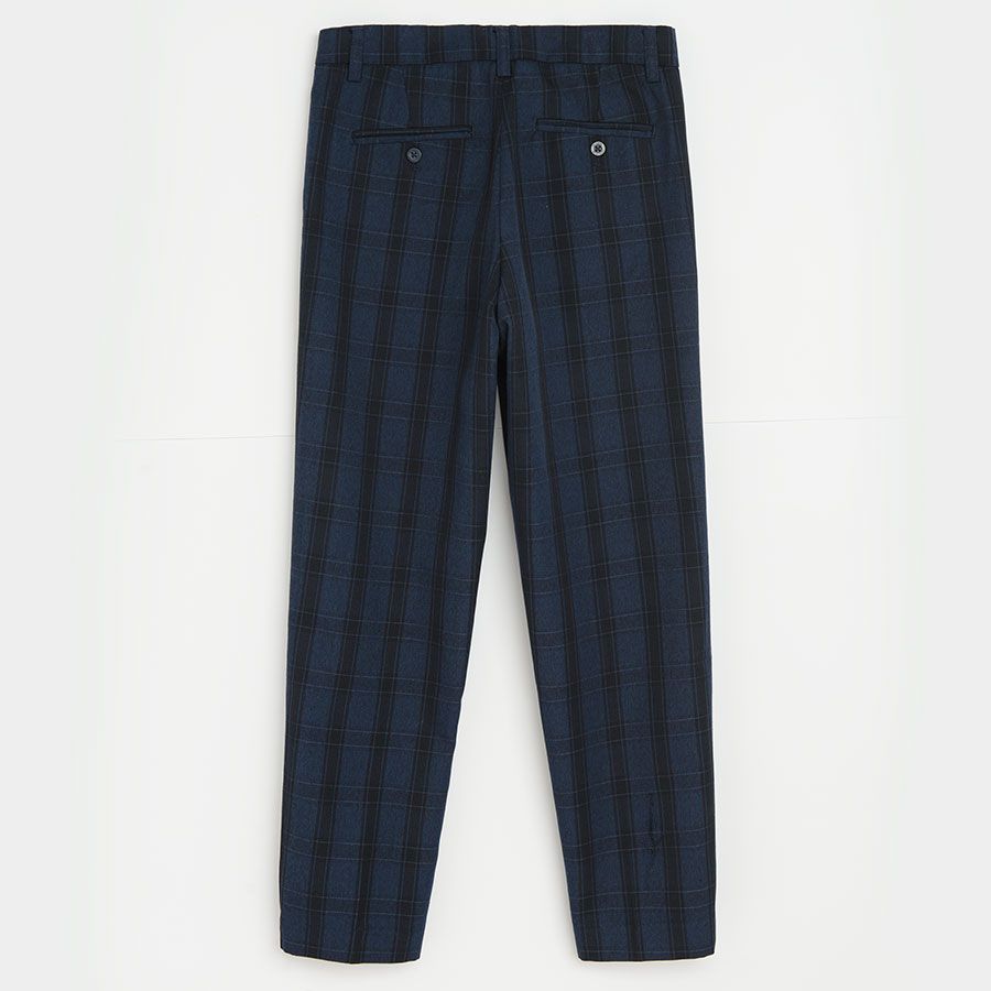 Blue checked formal trousers