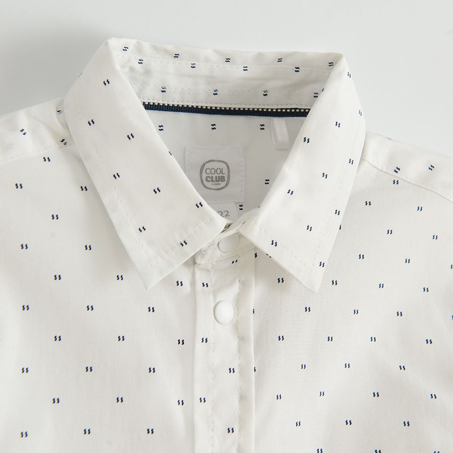 White polka dot short sleeve shirt