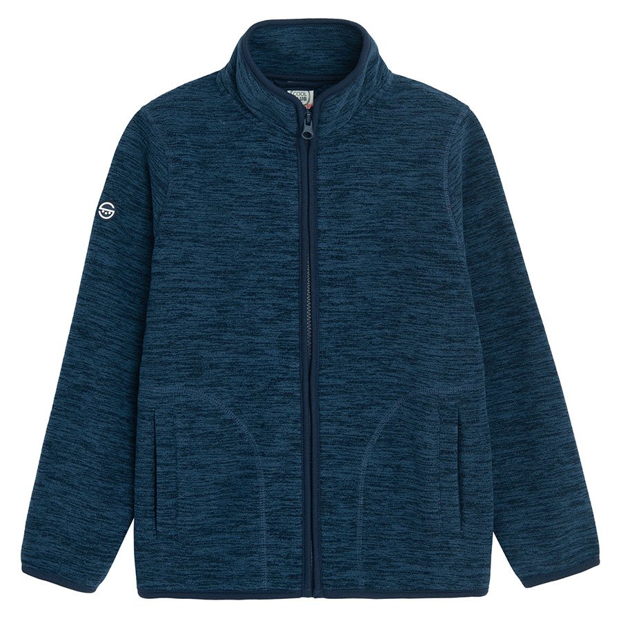 Ζακέτα μπλε fleece με φερμουάρ