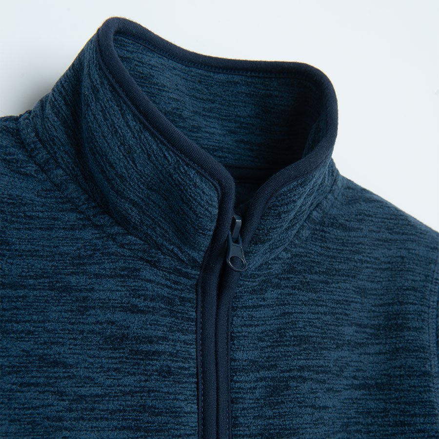 Ζακέτα μπλε fleece με φερμουάρ