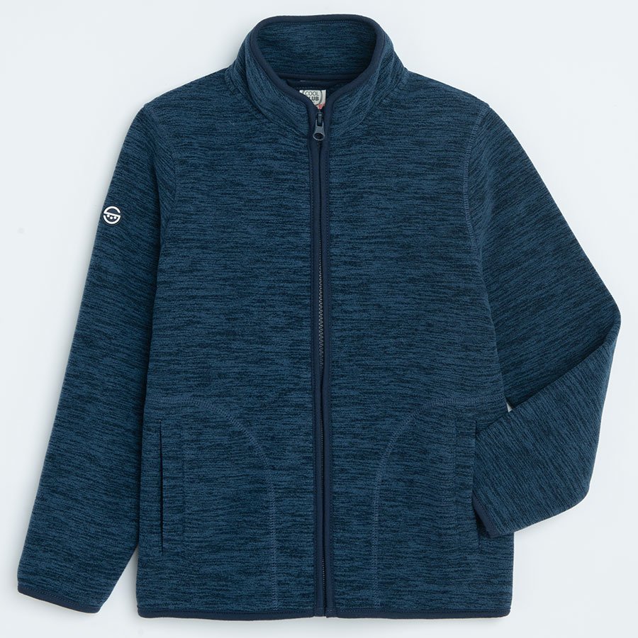Ζακέτα μπλε fleece με φερμουάρ