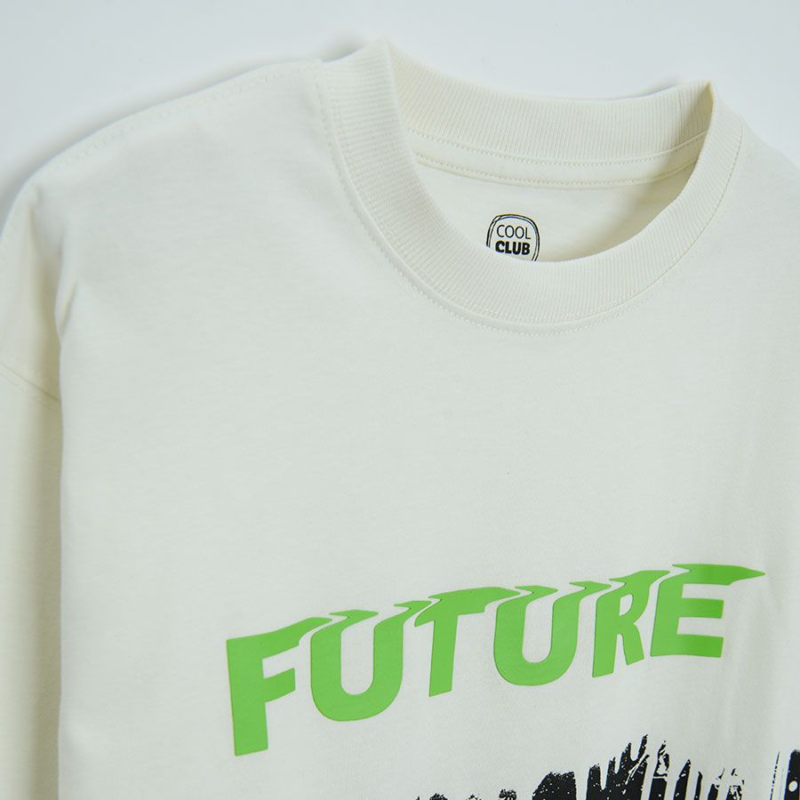 Black and white sweeatshirt with neon FUTURE print