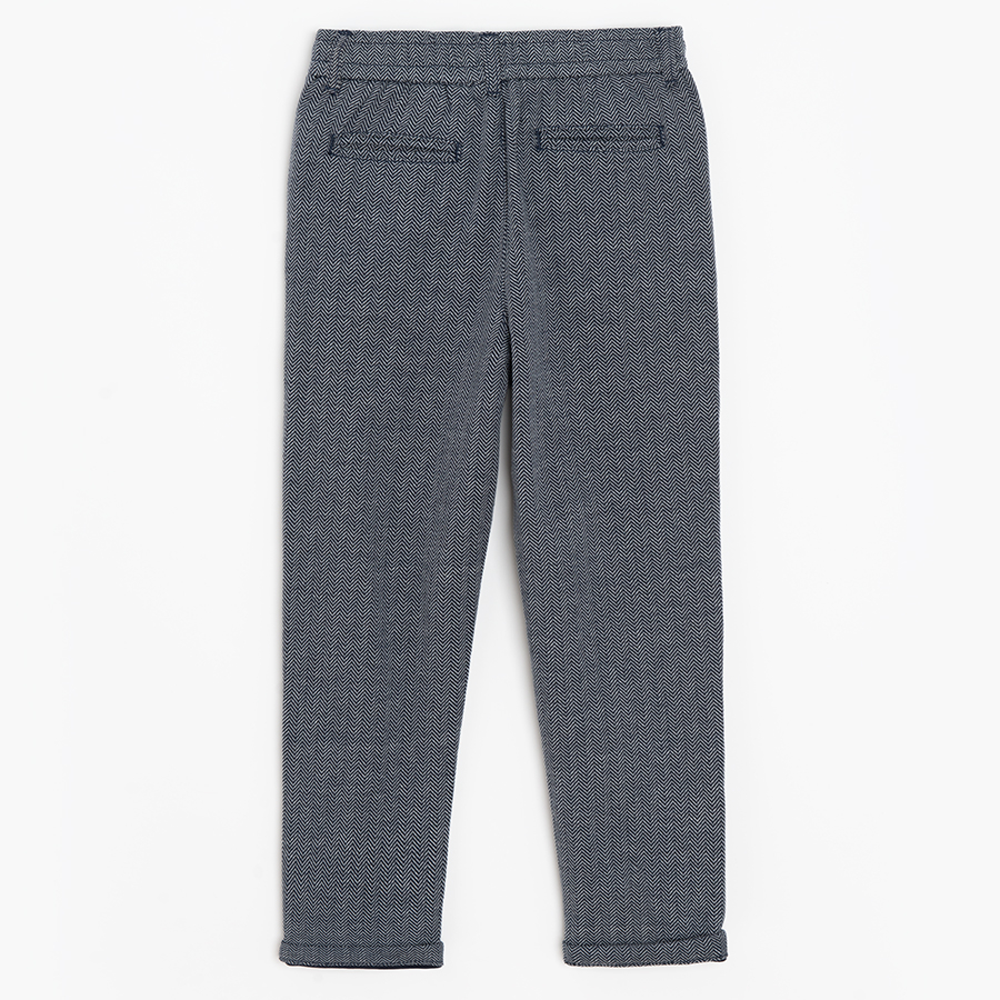 Grey trousers with pleats