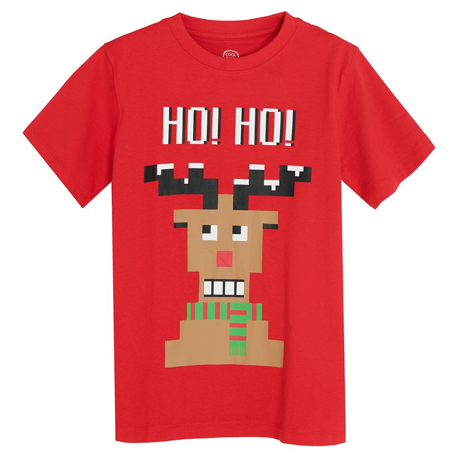 Μπλούζα κοντομάνικη τάρανδος pixel HOHOHO