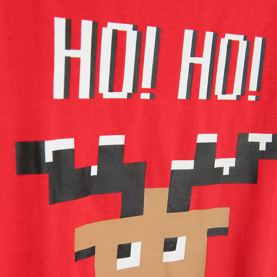 Μπλούζα κοντομάνικη τάρανδος pixel HOHOHO