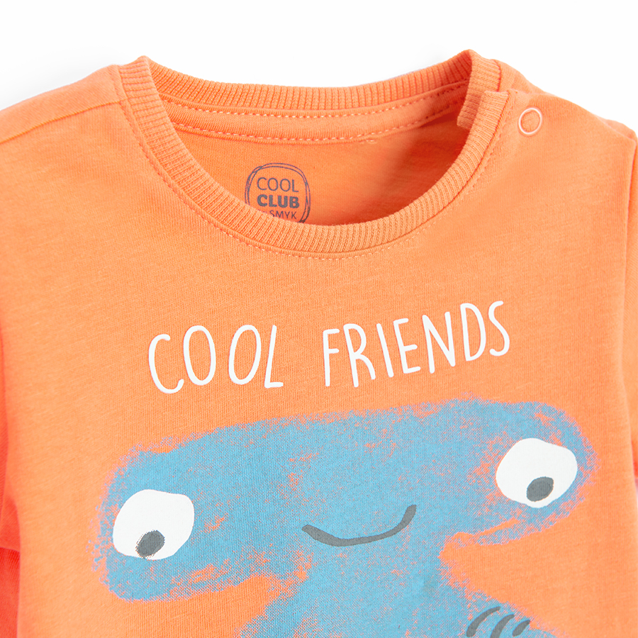 Orange T-shirt with Cool Friends print