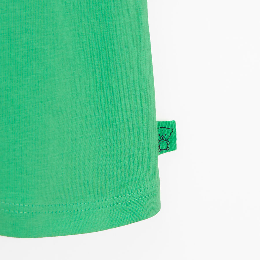 Μπλούζα κοντομάνικη πράσινη με στάμπα HAPPY CAMPER