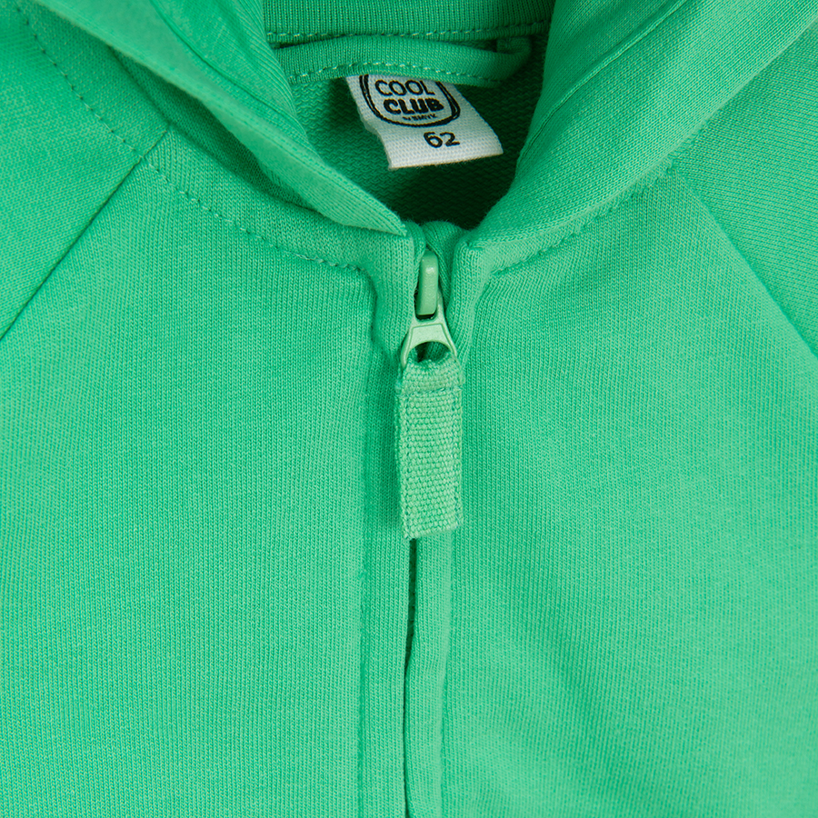 Green zip through hooded sweatshirt