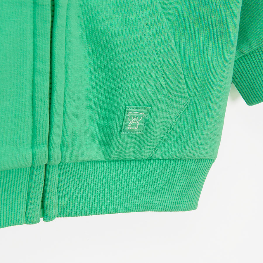 Green zip through hooded sweatshirt
