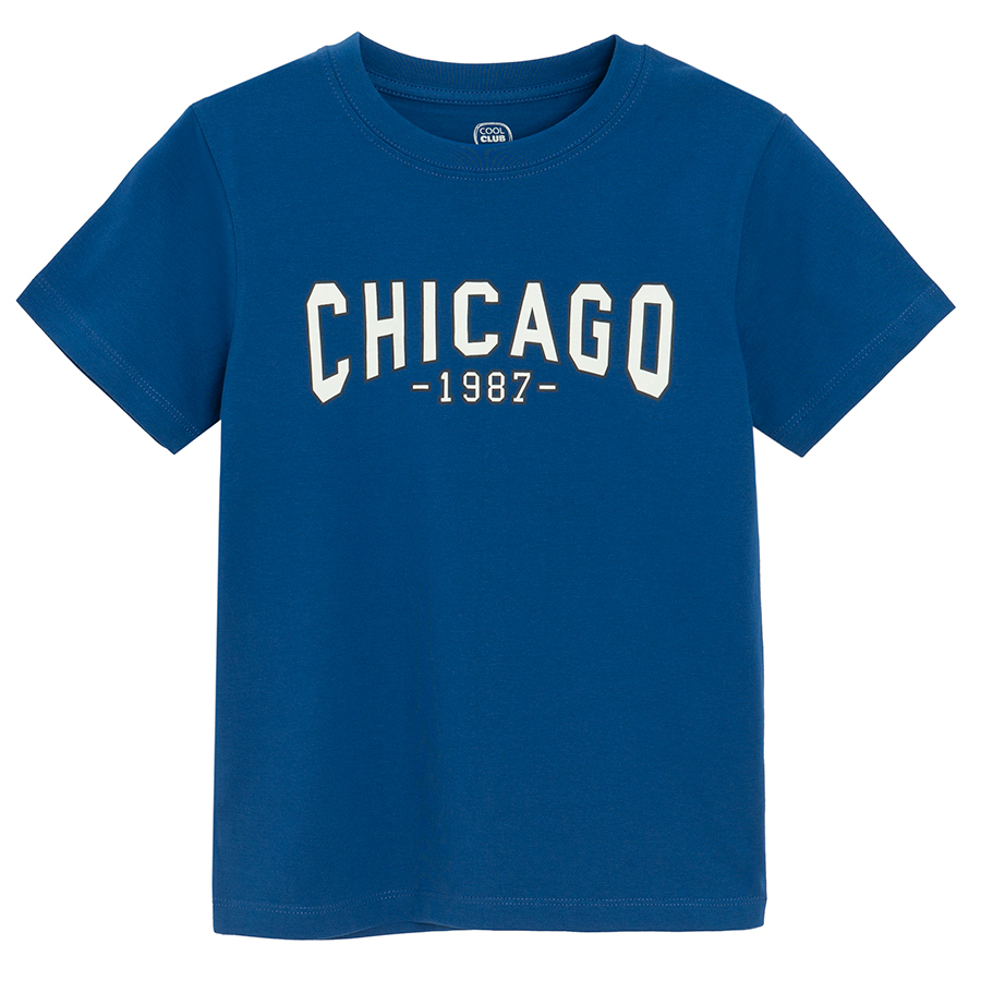 Μπλούζα κοντομάνικη 3  τμχ μπλε, λευκό και κόκκινη με στάμπα NEW YORK AND CHICAGO
