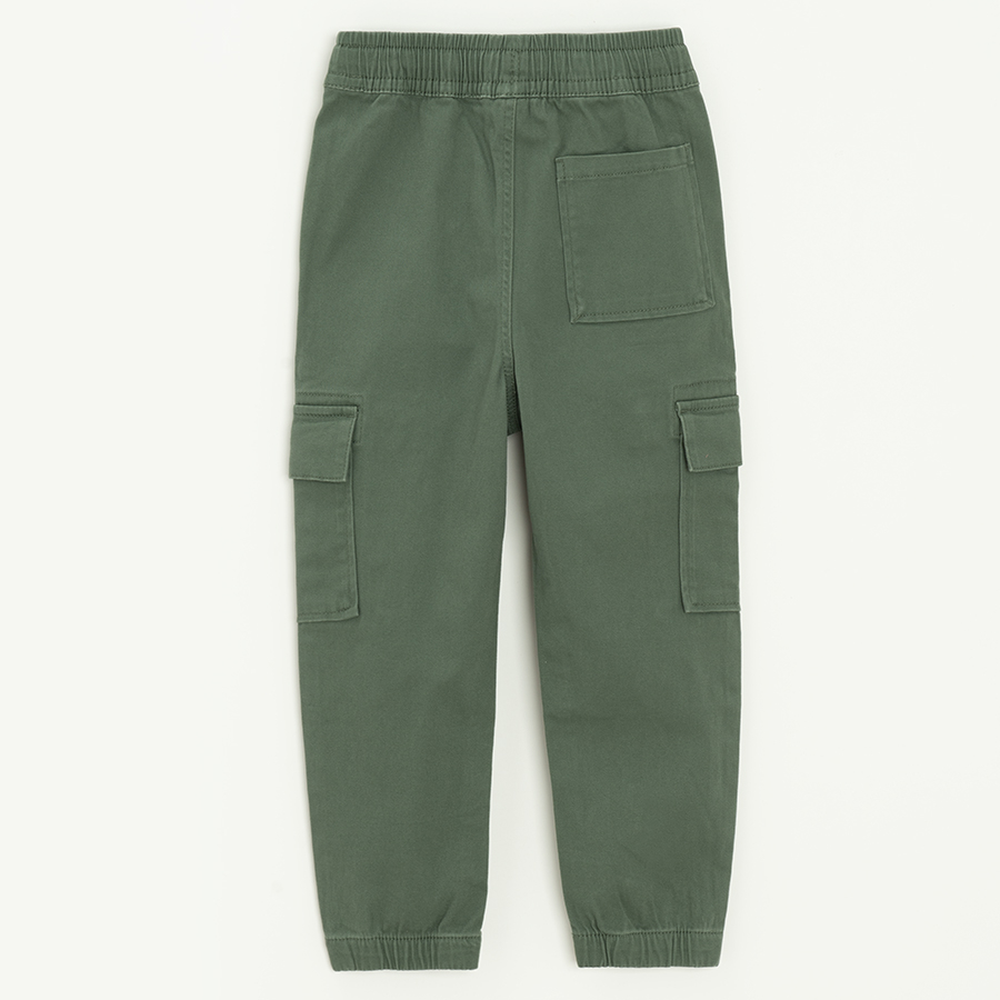 Khaki cargo pants with cord