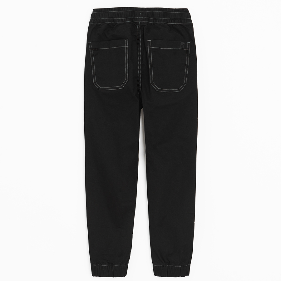 Black denim pants with cord