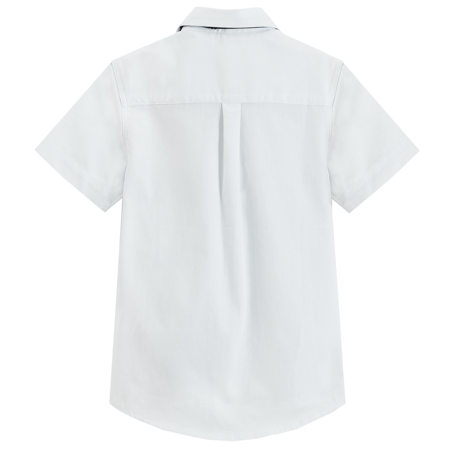 White short sleeve button down shirt with a bow tie- 2 pieces