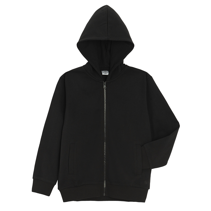 Black zip through hooded sweatshirt
