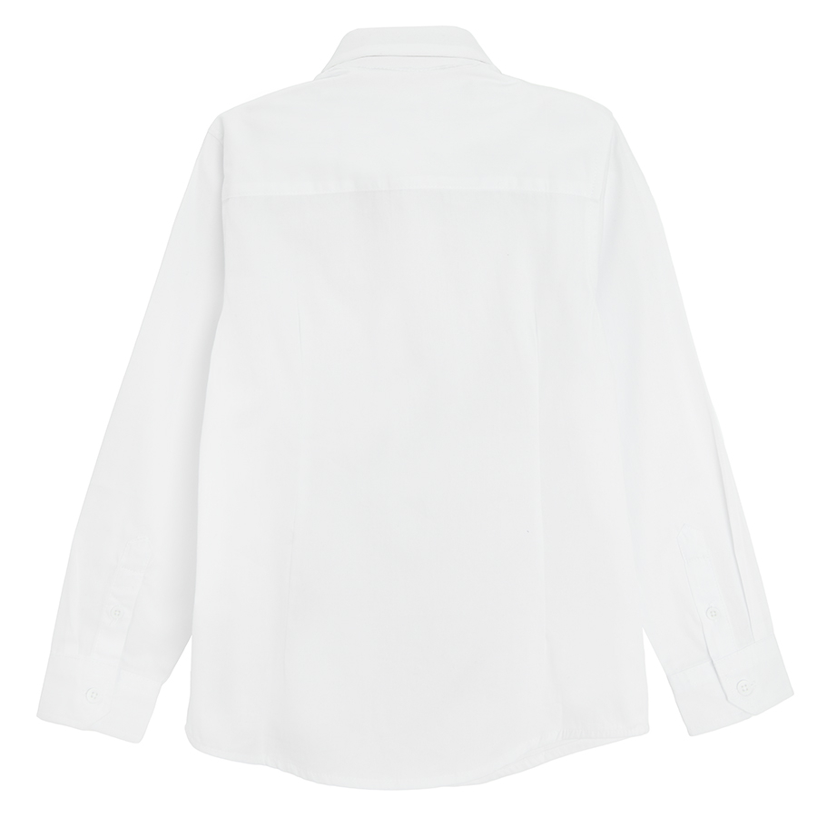White long sleeve button down shirt with blue tie- 2 pieces