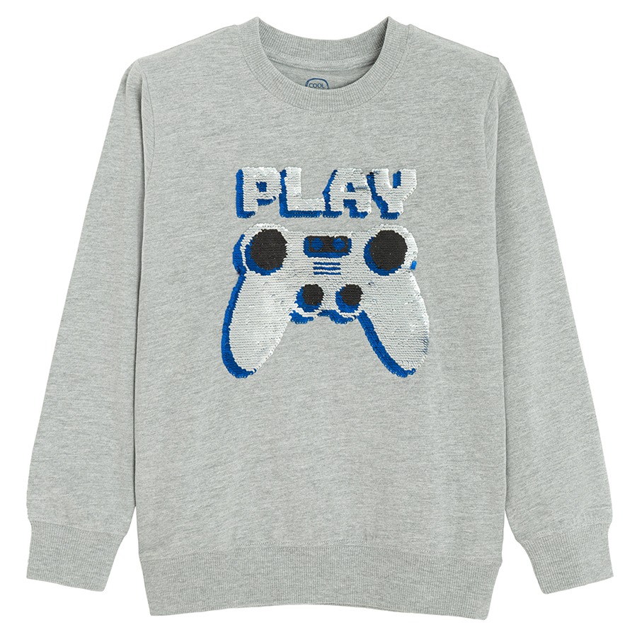 Grey sweatshirt with gaming print
