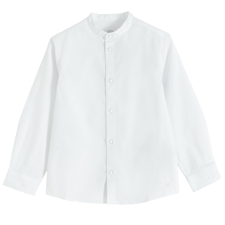 Πουκάμισο λευκό μακρυμάνικο με γιακά μάο