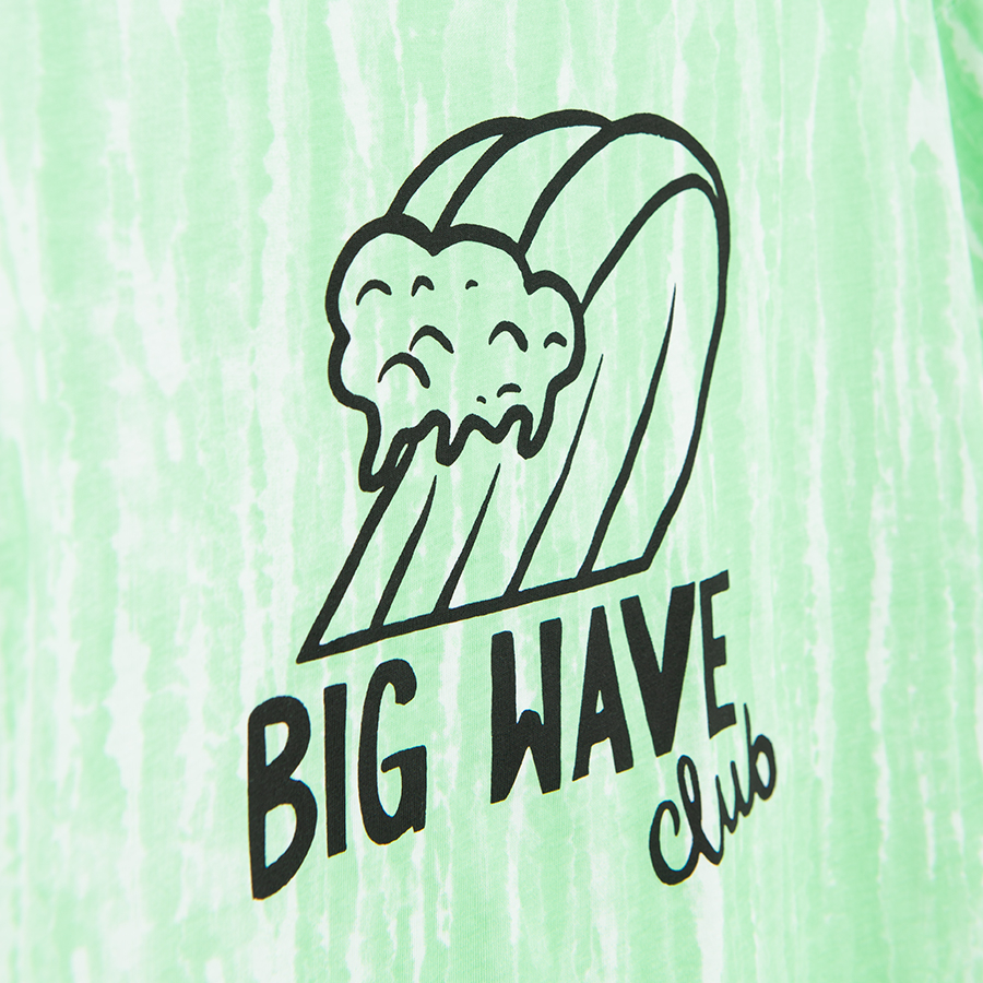 Μπλούζα βεραμάν κοντομάνικη με στάμπα Big Wave Club