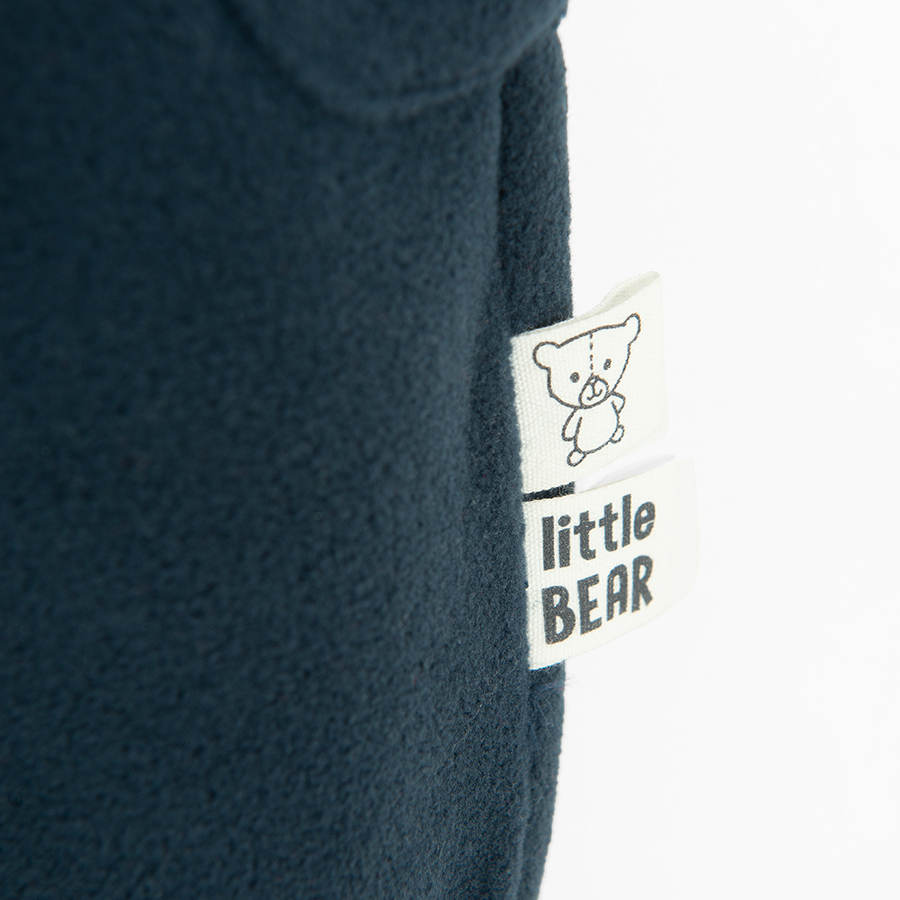 Παντελόνι φόρμα μπλε σκούρο fleece με κέντημα αρκουδάκι
