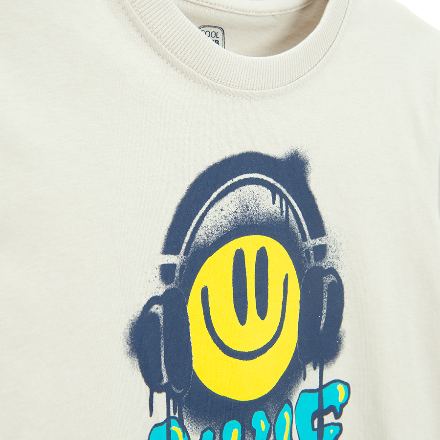 Μπλούζα λευκή μακρυμάνικη με στάμπα SMILE ALL DAY LONG