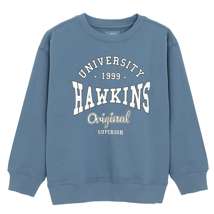 Φούτερ μπλε με στάμπα University Hawkins