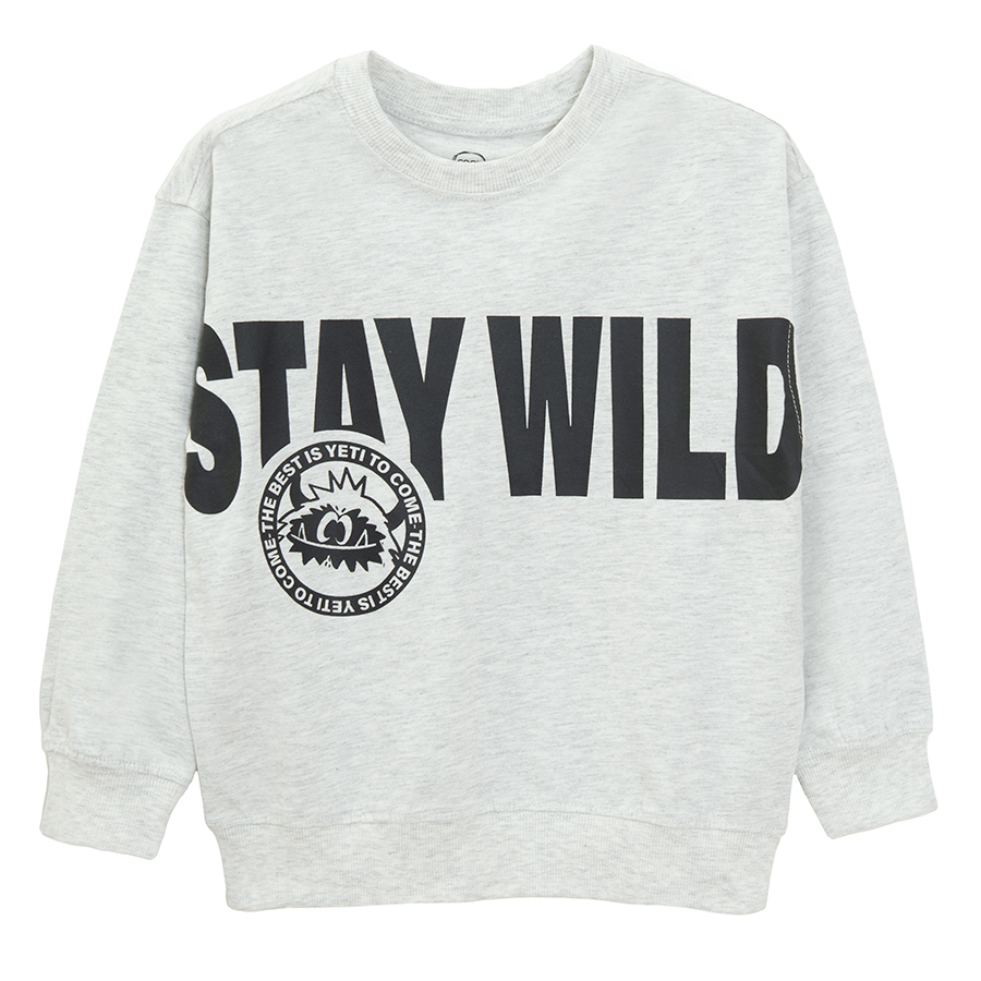 Φούτερ γκρι με στάμπα STAY WILD