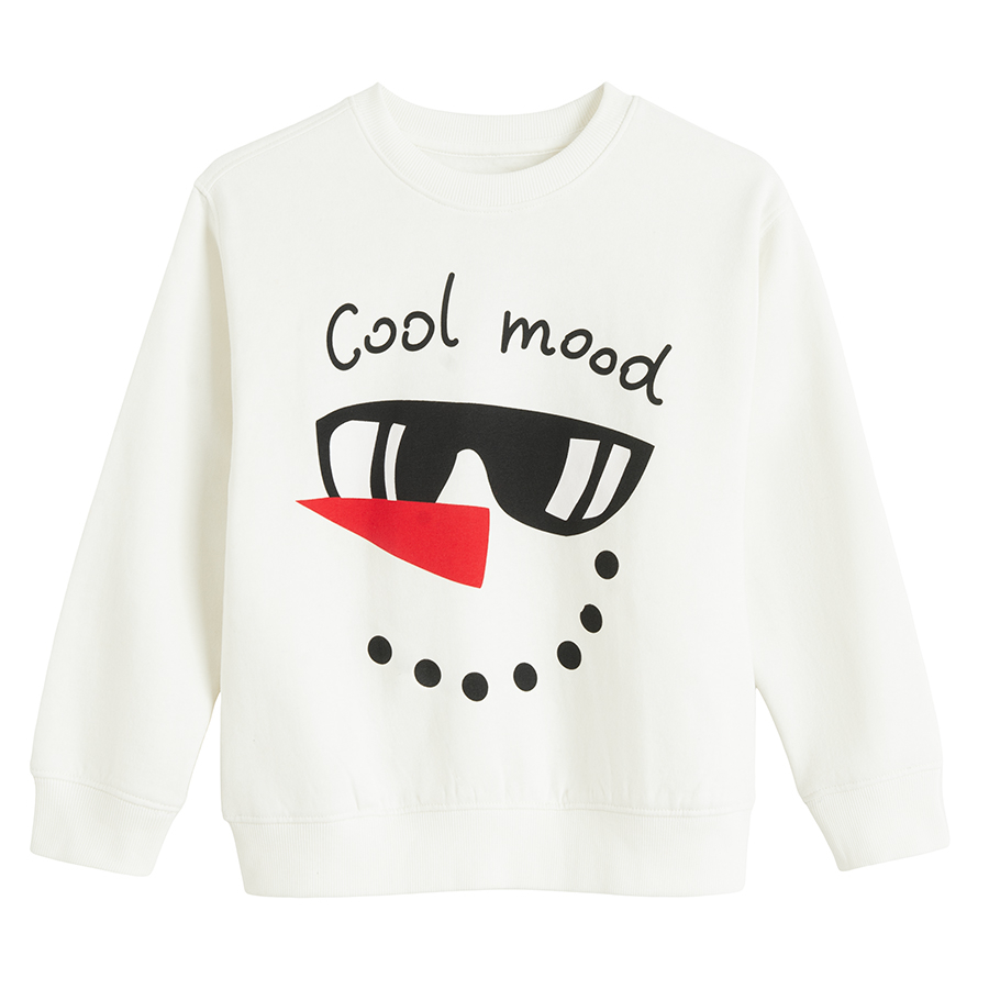 Φούτερ λευκό με στάμπα “Cool Mood