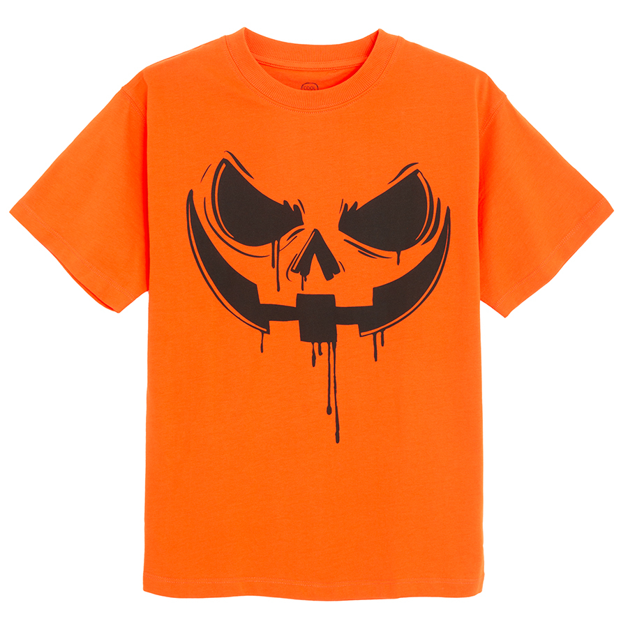 Μπλούζα πορτοκαλί κοντομάνικη HALLOWEEN
