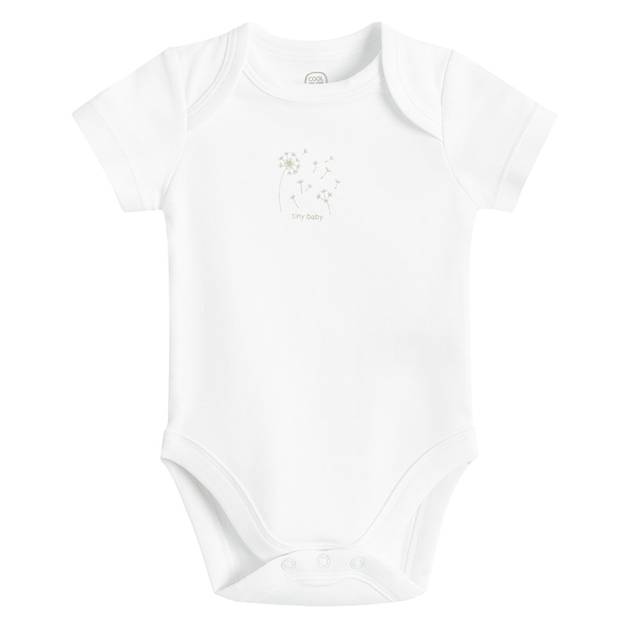 Φορμάκι κοντομάνικο 4 τμχ. λευκό και μπεζ I LOVE MUMMY, I LOVE DADDY