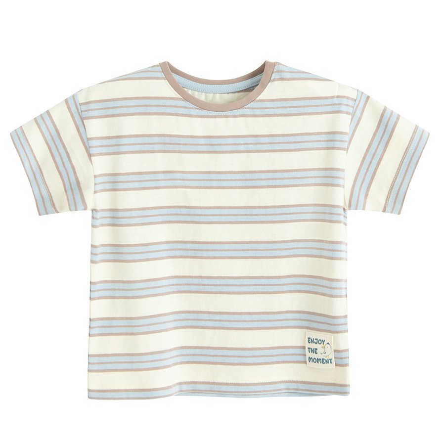 Μπλούζα κοντομάνικη 3 τμχ. λευκή, γαλάζια και μπλε με στάμπα γλάρο