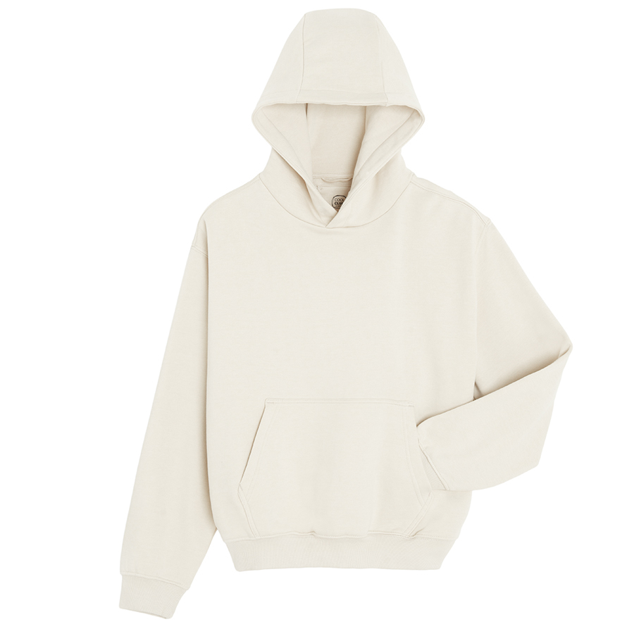 Φούτερ εκρού με κουκούλα με επένδυση fleece