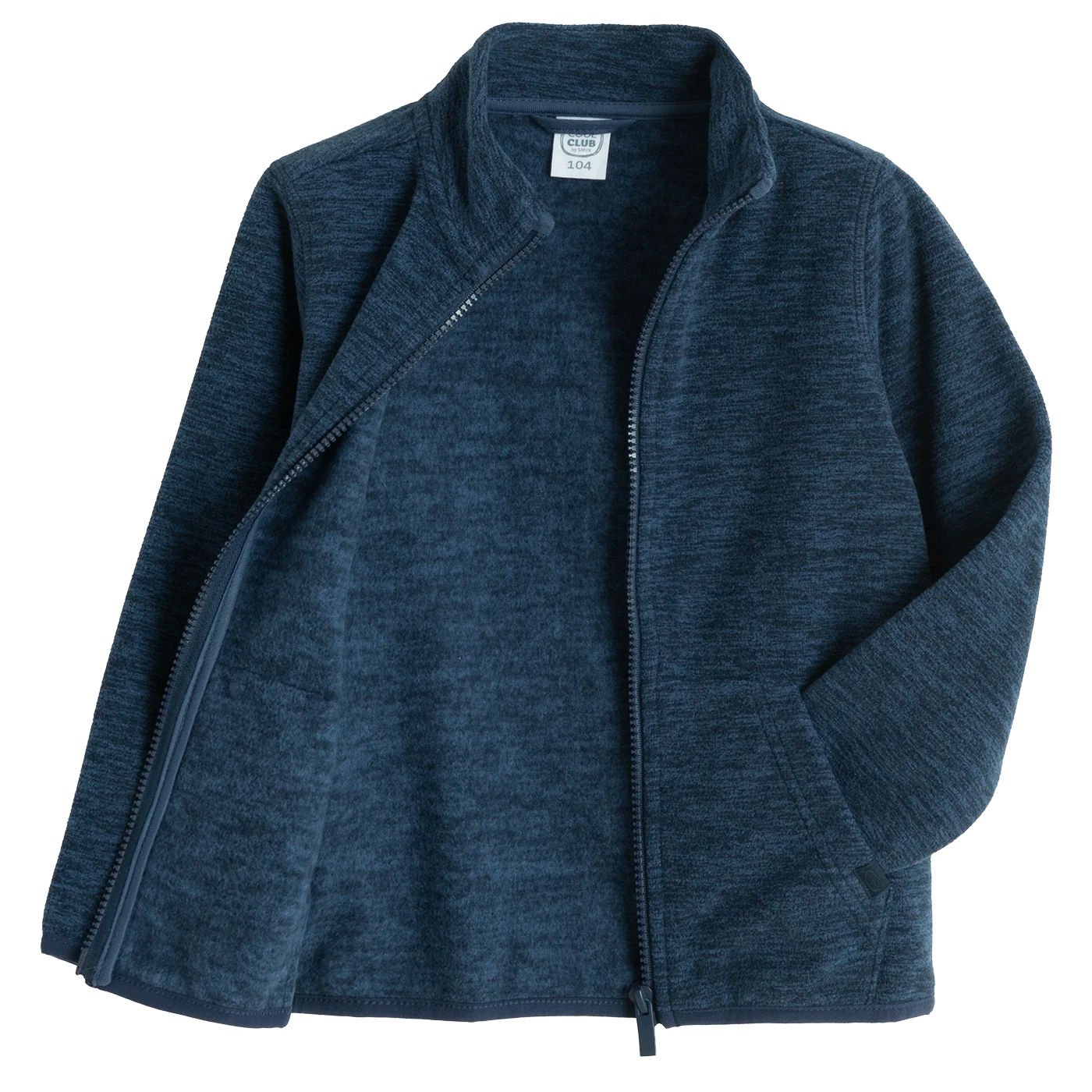 Ζακέτα fleece μπλε με φερμουάρ