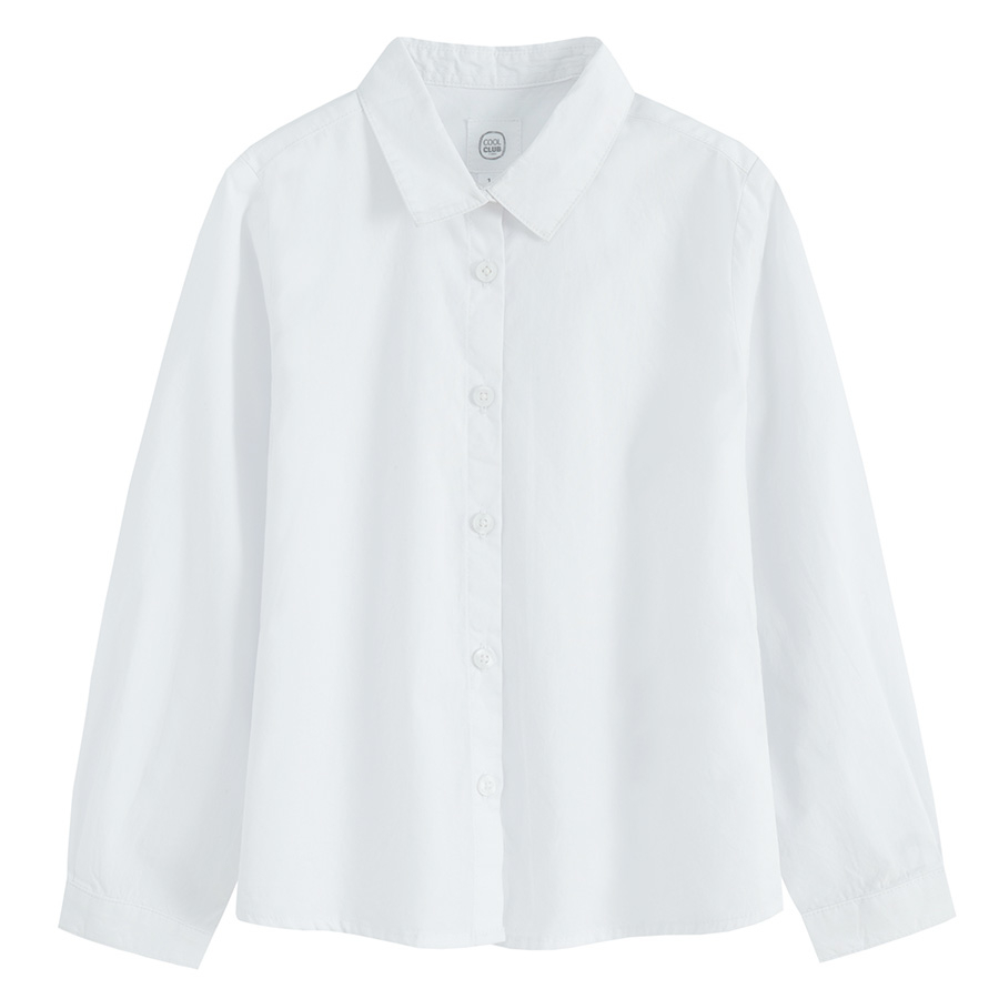 White button down long sleeve shirt