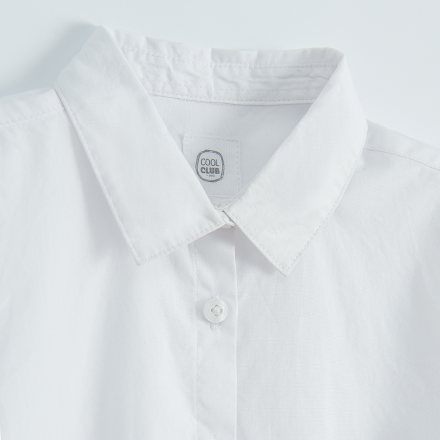 White button down long sleeve shirt