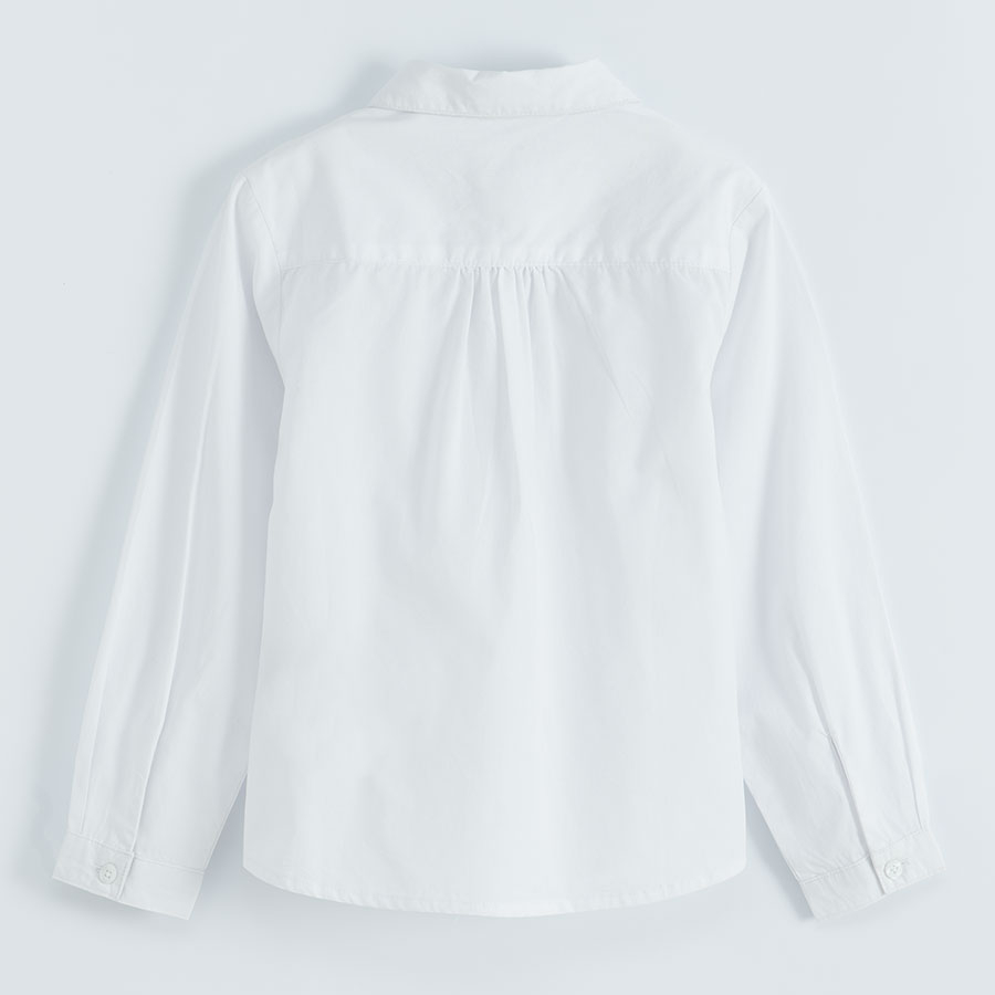 White button down long sleeve shirt