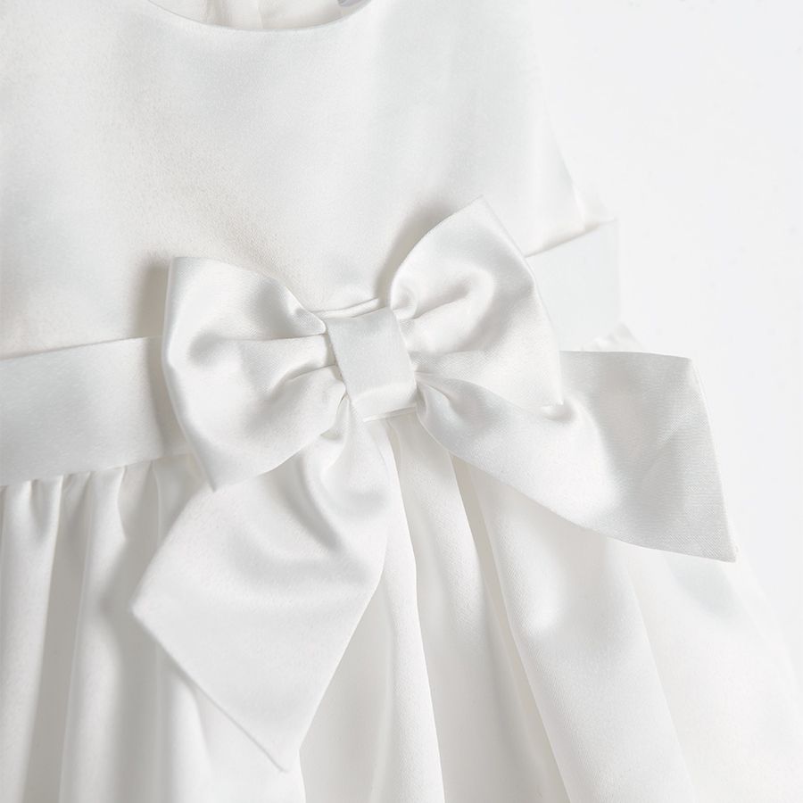 Σετ φόρεμα λευκό με φιόγκο και μπολερό