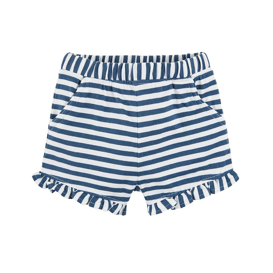 Red and white and blue stripes shorts 2-pack