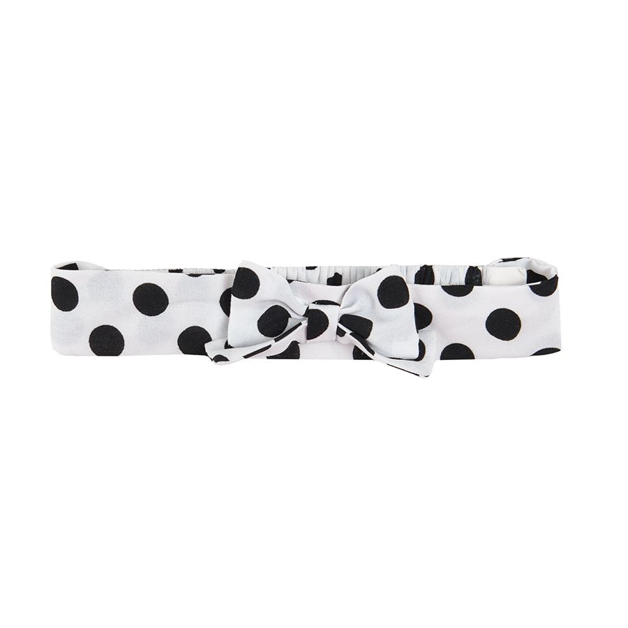 Short sleeve polka dot dress headband and socks clothing set