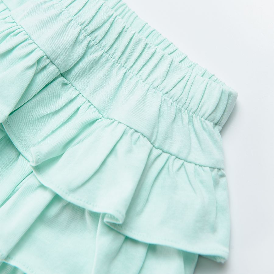 Light blue skirt with ruffle and elastic band